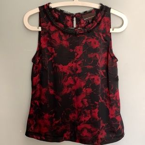 Black and Red Sleeveless Blouse